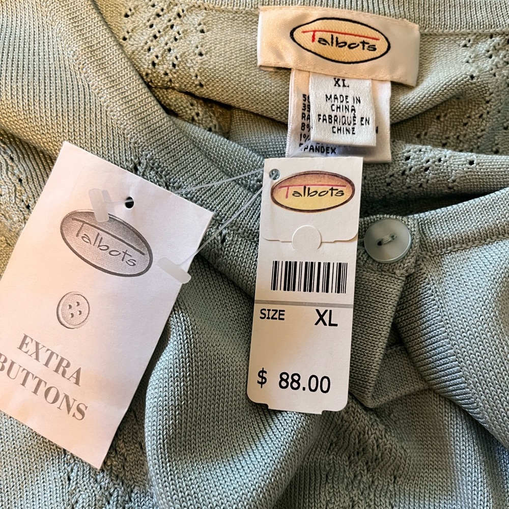 Talbots Silk Blend One Button Cardigan New W Tags Size XL - Picture 5 of 6